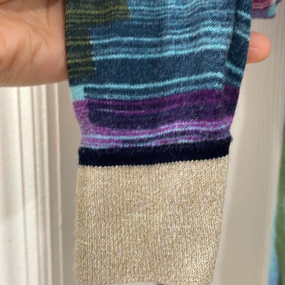 Unique Venini cardigan sweater with bright patterns gold buttons size Small - Picture 7 of 9